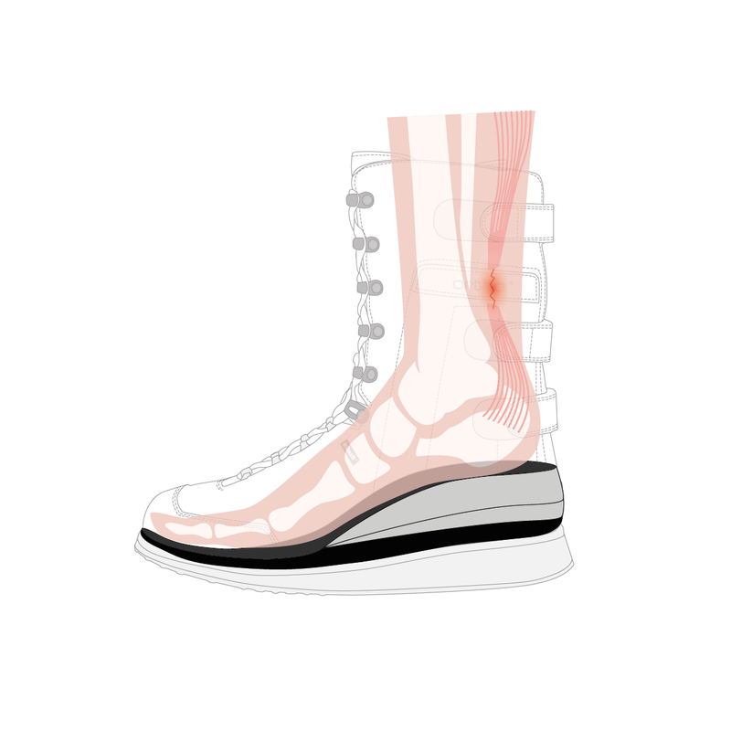 Keile zu Achillessehnenschuhe – Weiss / Grau / Schwarz